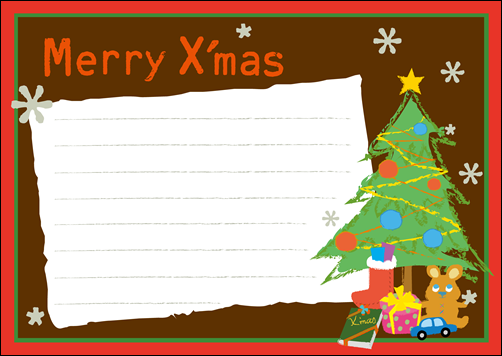 クリスマスのメッセージカードの画像